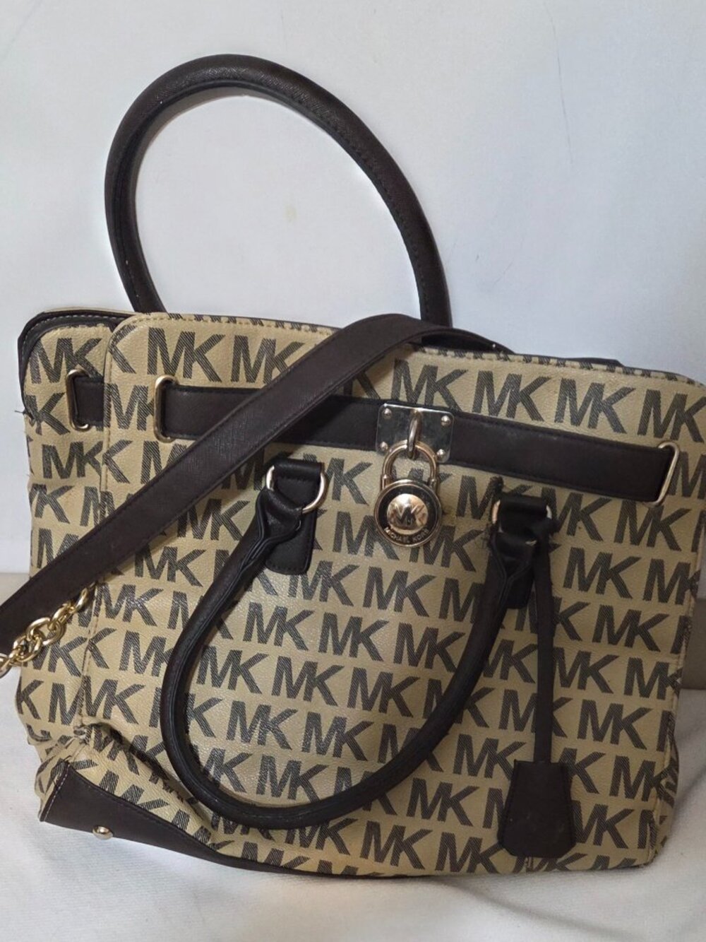 Michael Kors Hamilton Legacy Large Logo Satchel Bag MK Tote